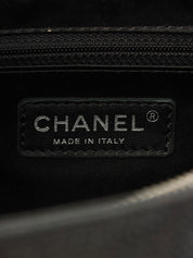 2012 Caviar Skin CC Mark Stitch Chain Tote Bag Black