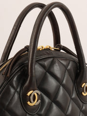 1998年頃製 パリ限定CCマークプレートハンドバッグ ブラック