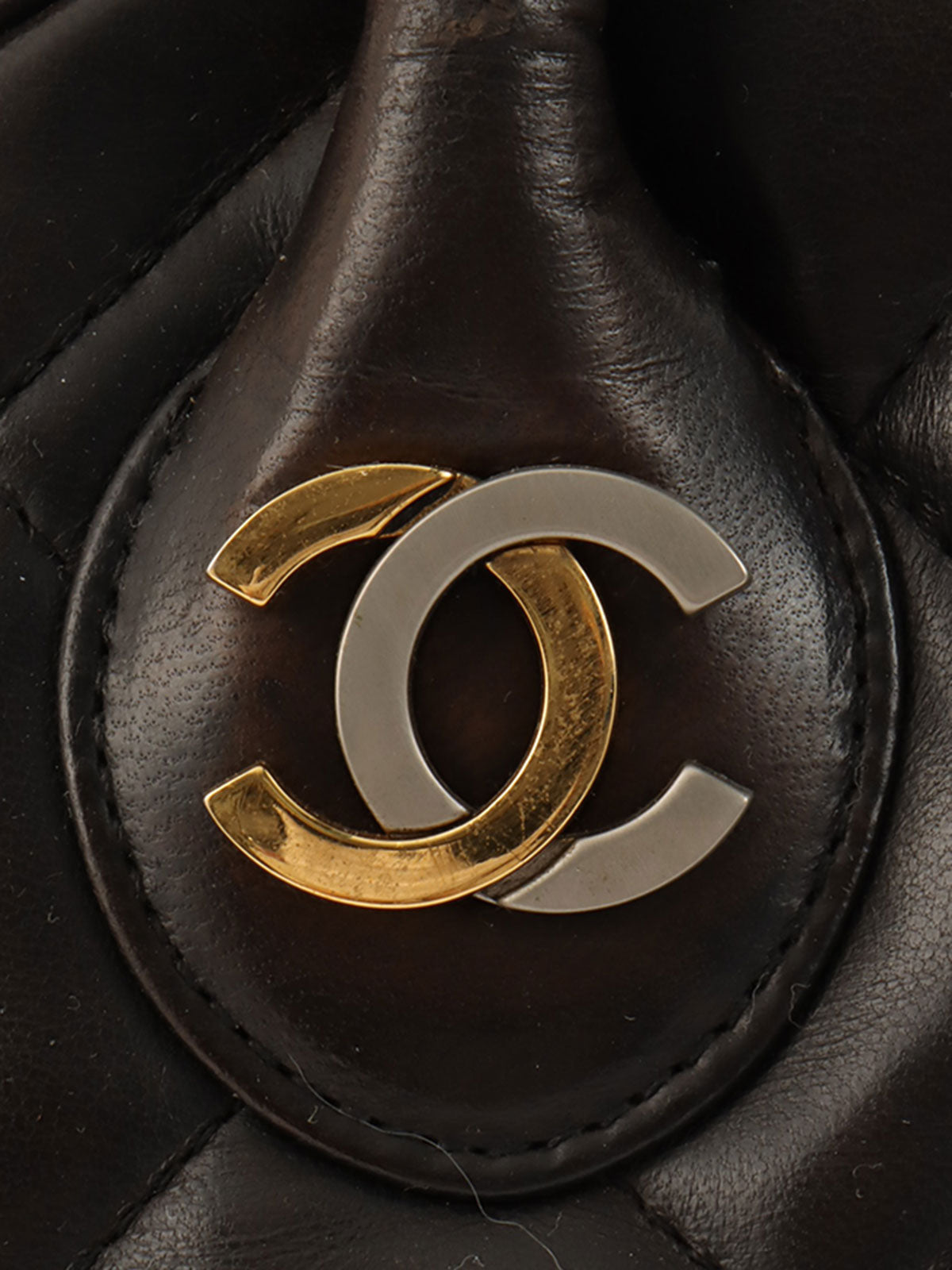 1998年頃製 パリ限定CCマークプレートハンドバッグ ブラック