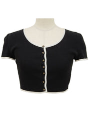 1995 CC Mark 纽扣露脐上衣 黑/白