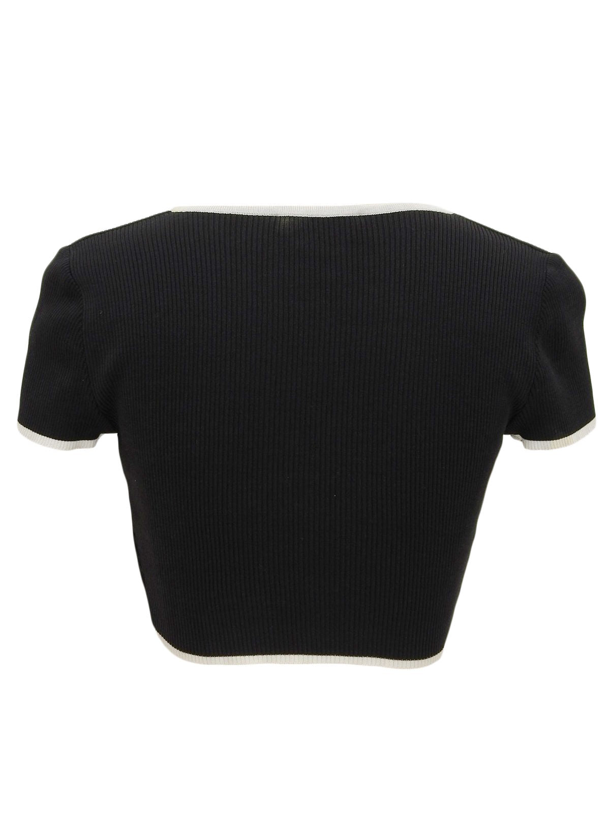 1995 CC Mark 纽扣露脐上衣 黑/白