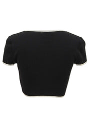 1995 CC Mark 纽扣露脐上衣 黑/白