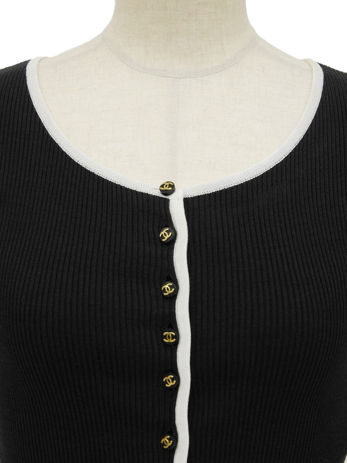 1995年製 CCマークボタンクロップドトップス ブラック/ホワイト