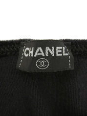 ベルベットCCマーククロップド半袖トップス ブラック