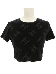 ベルベットCCマーククロップドハーフスリーブトップス ブラック