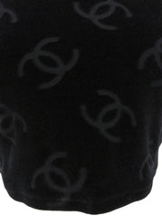 ベルベットCCマーククロップド半袖トップス ブラック