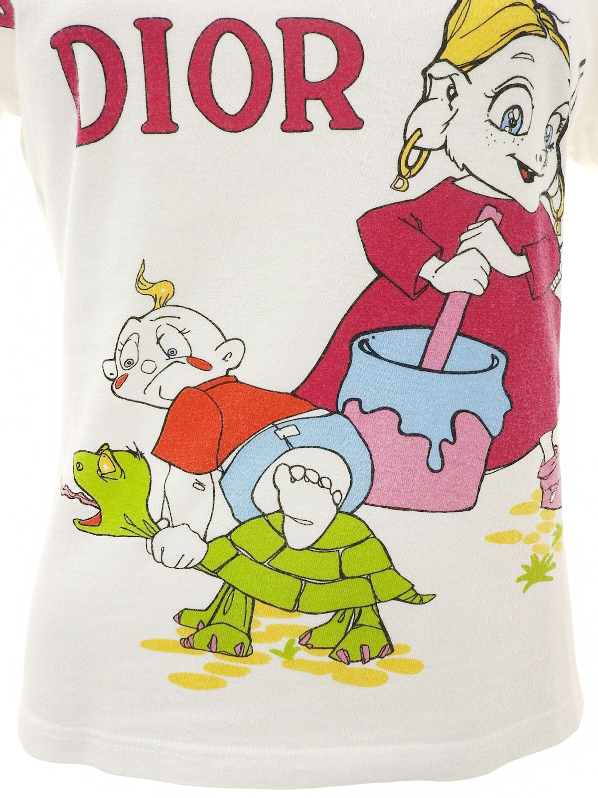 Animal Print Half Sleeve Top in White/Multi