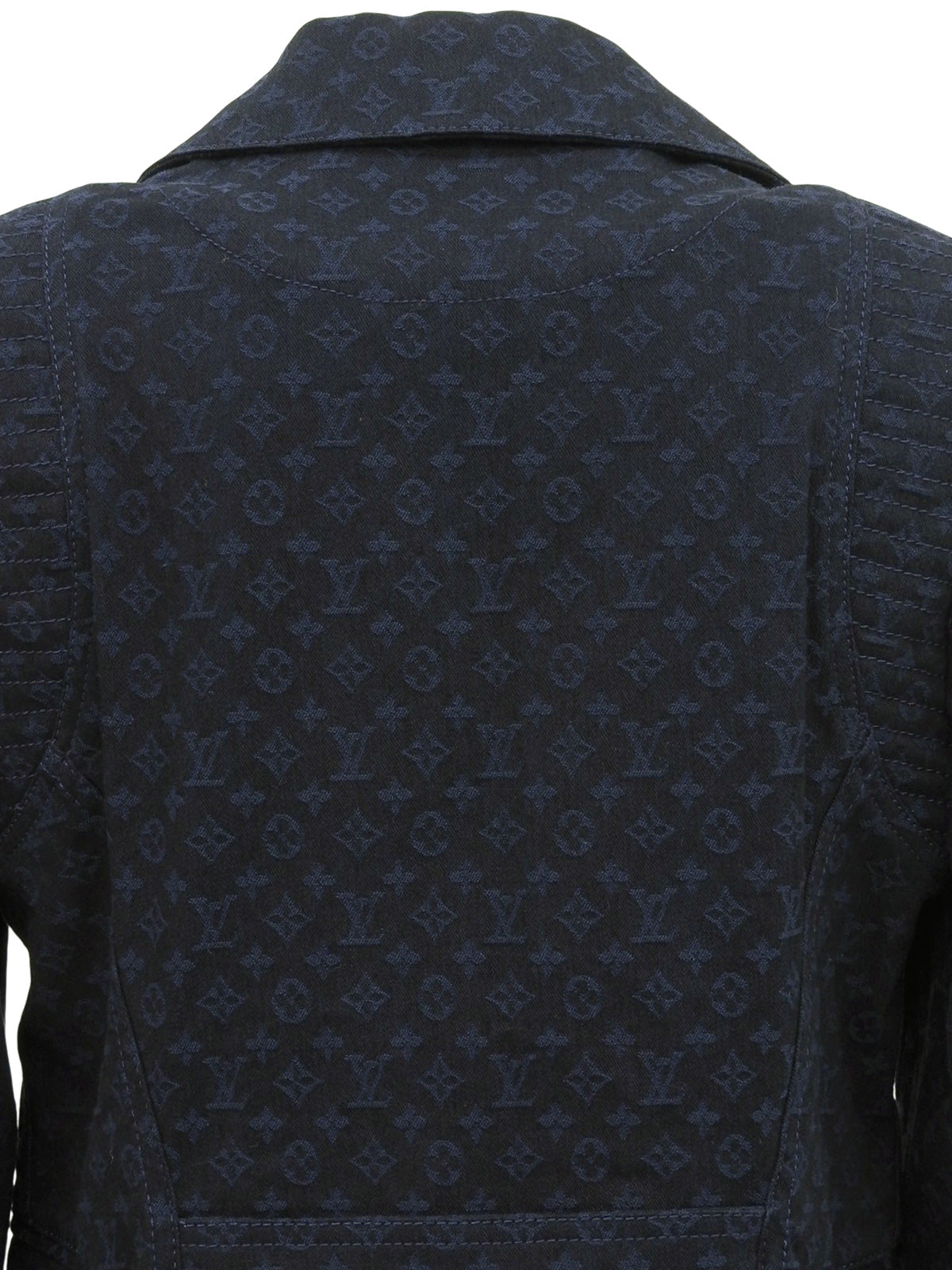 Denim Monogram Pattern Jacket in Indigo