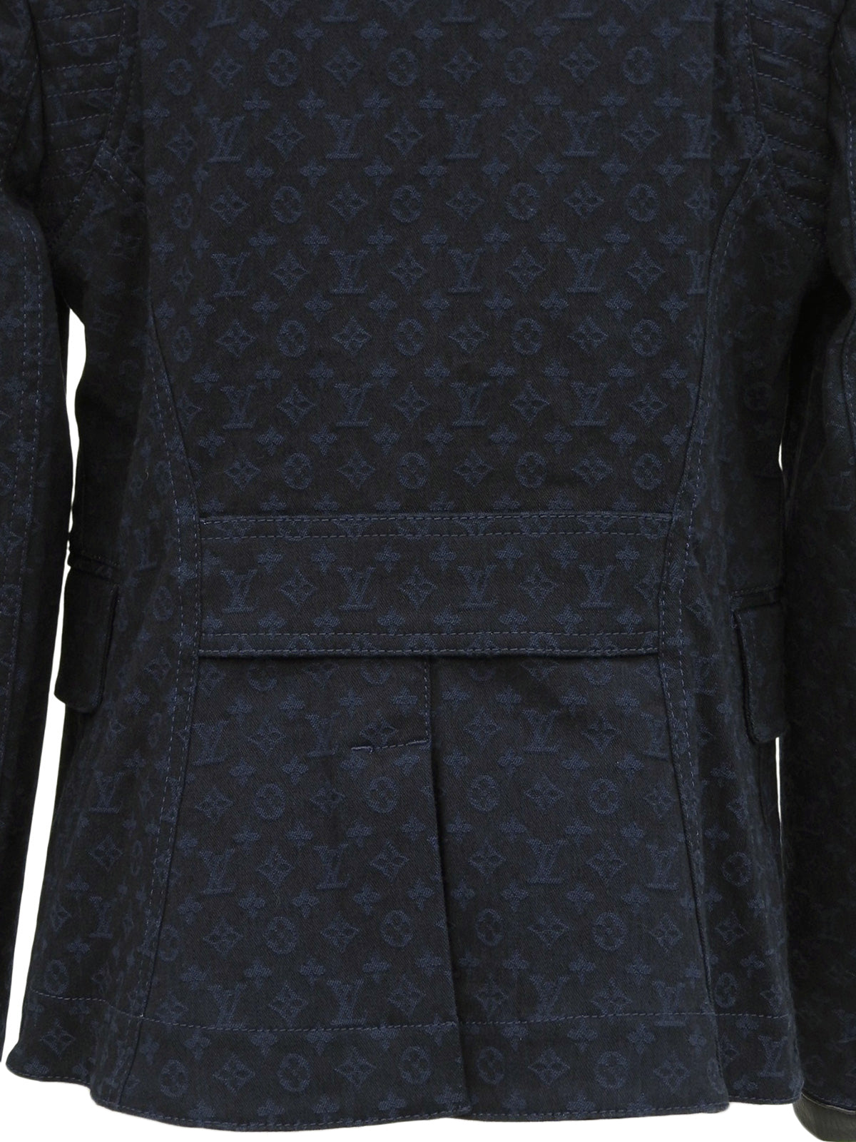 Denim Monogram Pattern Jacket in Indigo