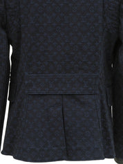 Denim Monogram Pattern Jacket in Indigo