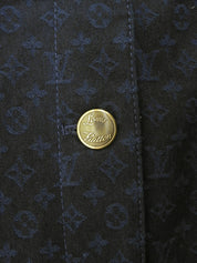 Denim Monogram Pattern Jacket in Indigo