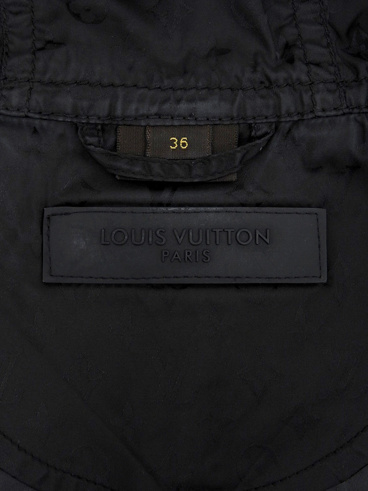 Nylon Monogram Pattern Raincoat in Black