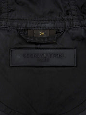 Nylon Monogram Pattern Raincoat in Black
