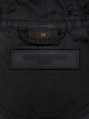 Nylon Monogram Pattern Raincoat in Black