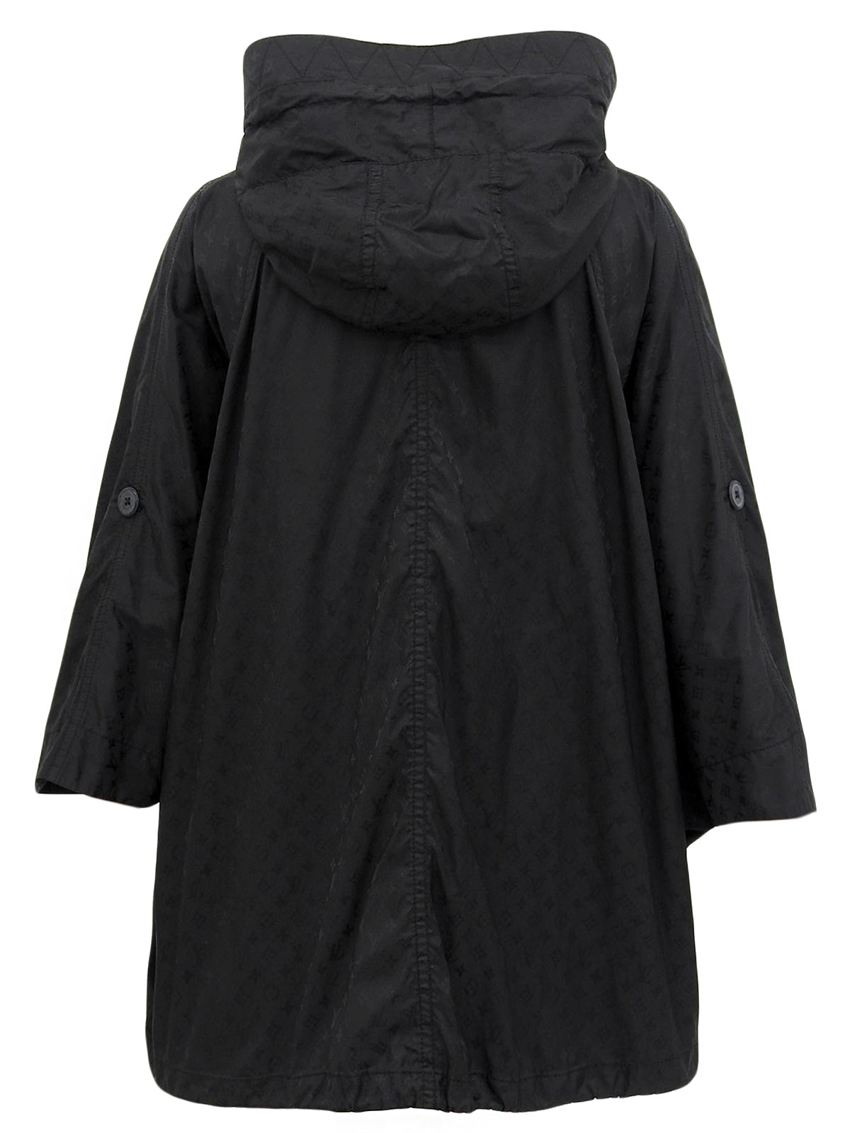 ナイロンモノグラムパターンレインコート ブラック