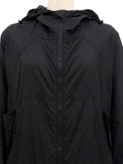 Nylon Monogram Pattern Raincoat in Black