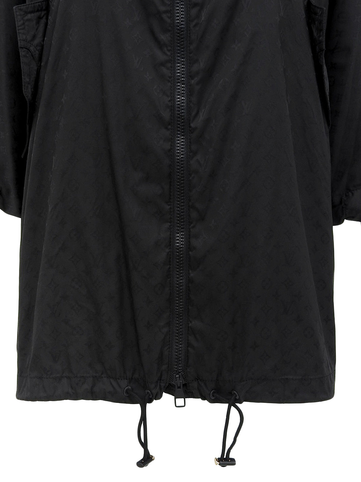 Nylon Monogram Pattern Raincoat in Black