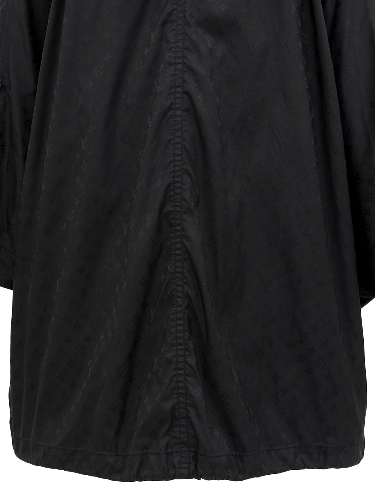 Nylon Monogram Pattern Raincoat in Black