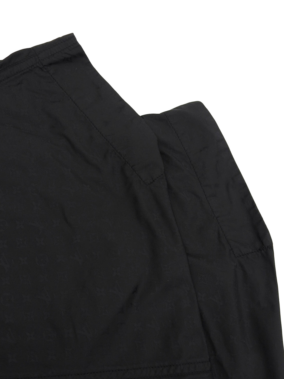 Nylon Monogram Pattern Raincoat in Black