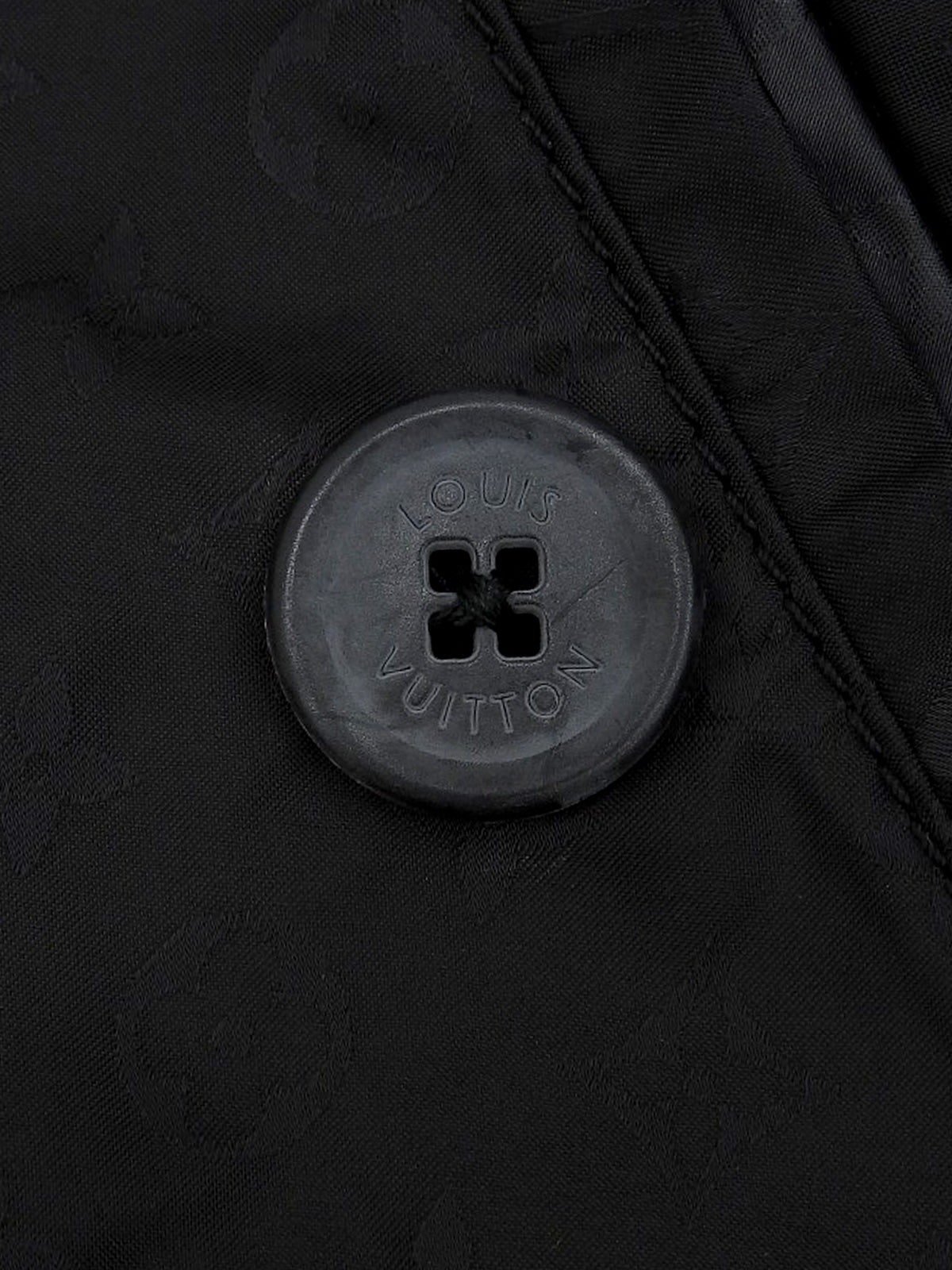 ナイロンモノグラムパターンレインコート ブラック