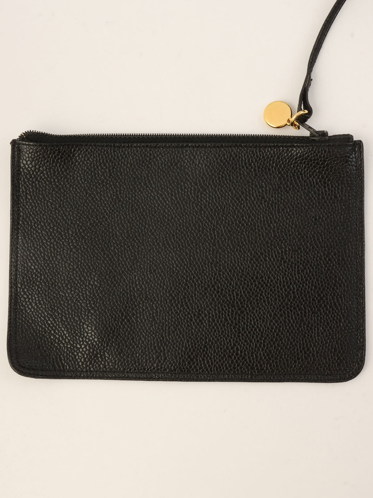 1992 Caviar Skin 6CC Mark Stitch Drawstring Shoulder Bag Black