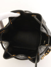 1992 Caviar Skin 6CC Mark Stitch Drawstring Shoulder Bag Black