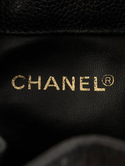 1992 Caviar Skin 6CC Mark Stitch Drawstring Shoulder Bag Black