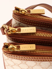 マカダムパターンミニハンドバッグ ベージュ/ブラウン