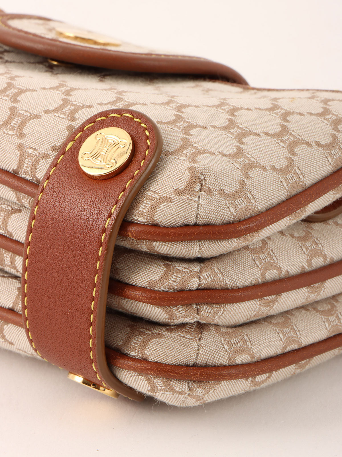 マカダムパターンミニハンドバッグ ベージュ/ブラウン