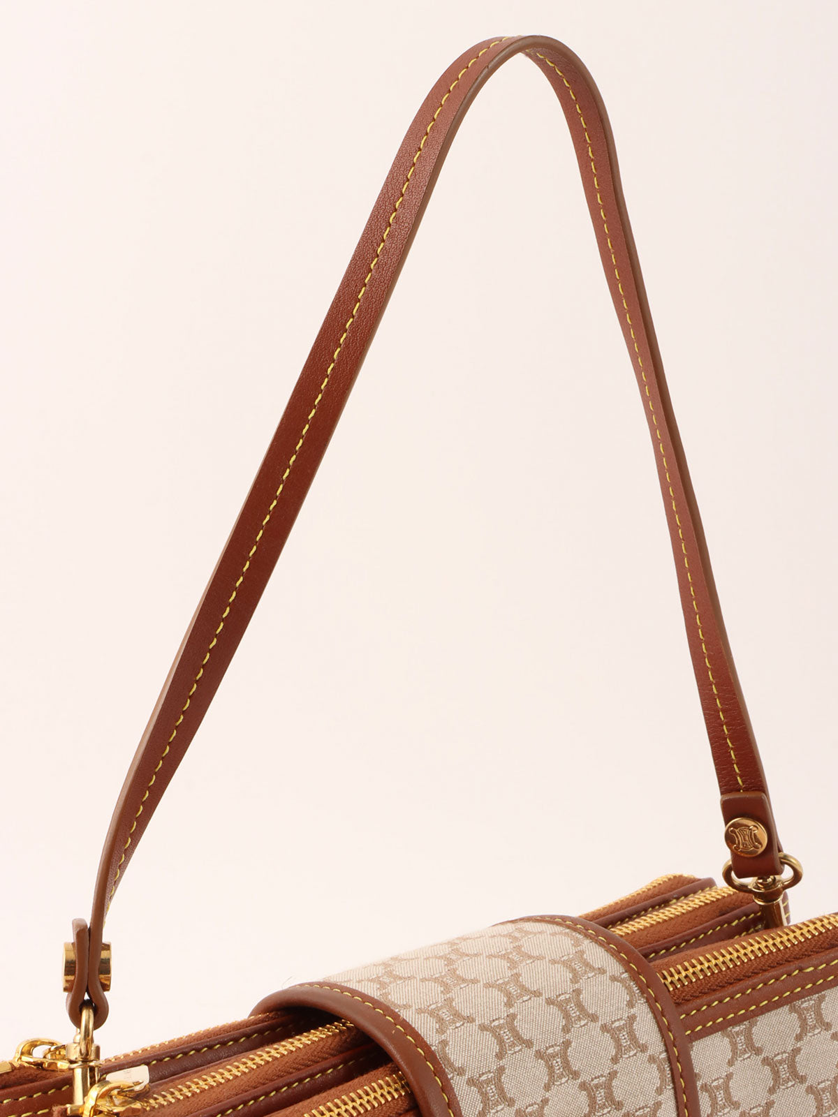 マカダムパターンミニハンドバッグ ベージュ/ブラウン