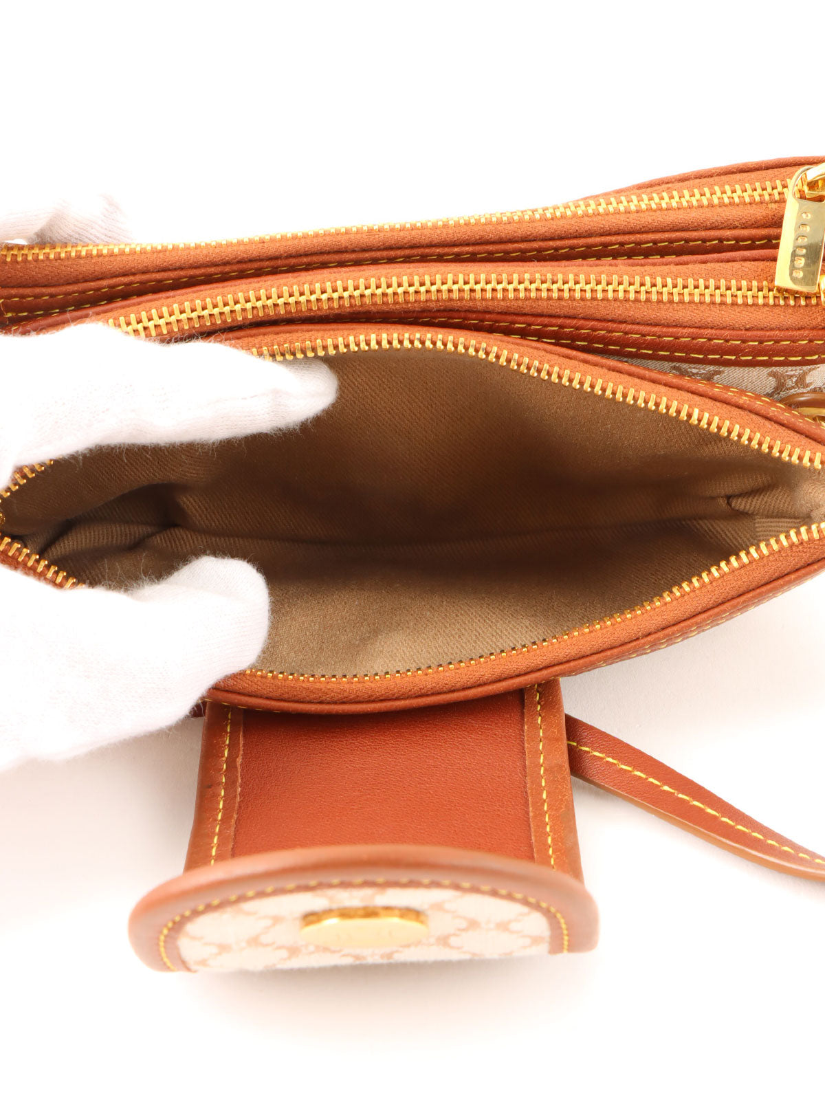 マカダムパターンミニハンドバッグ ベージュ/ブラウン