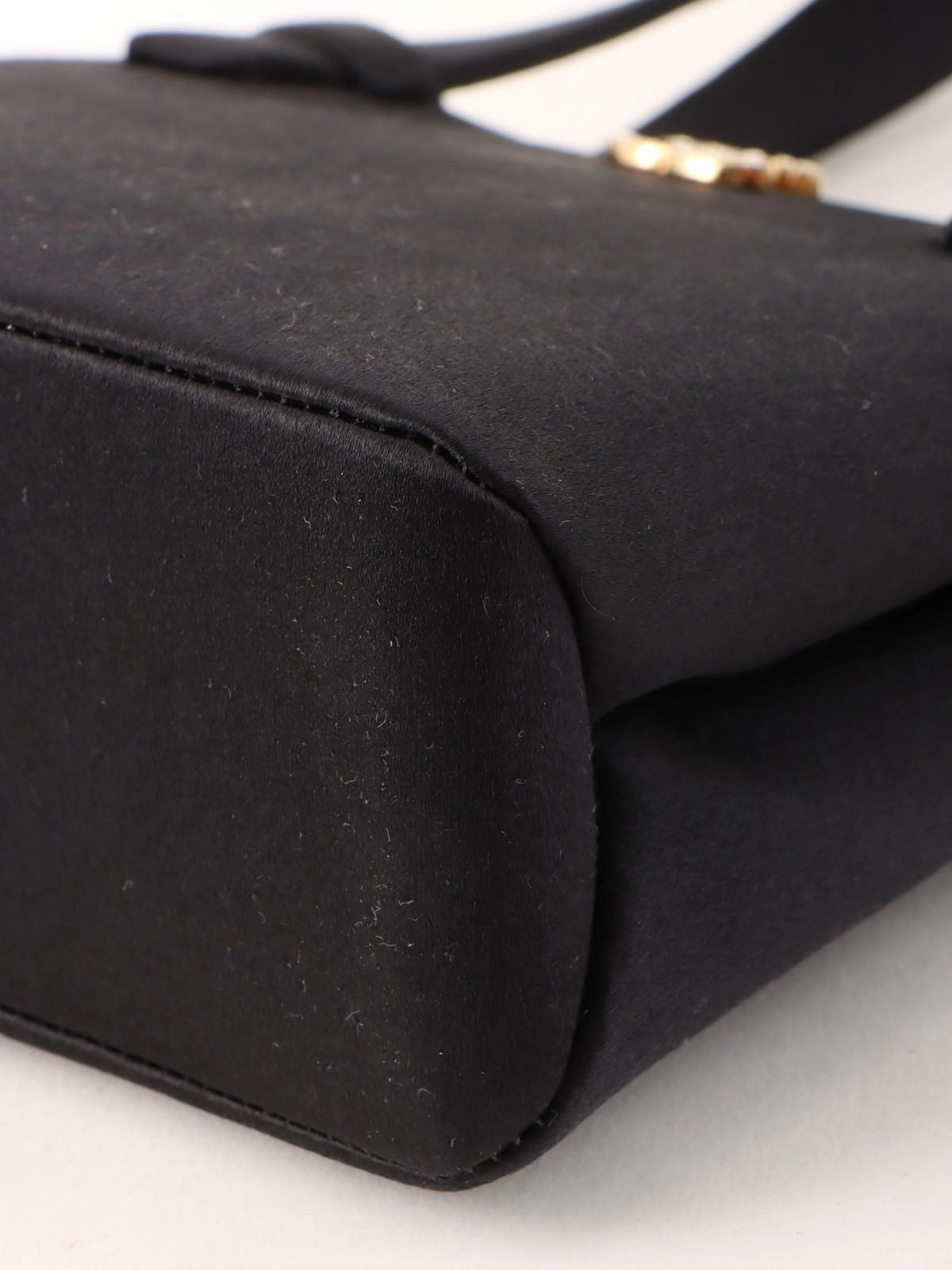 1998 Silk Satin Rhinestone CC Mark Mini Handbag in Black