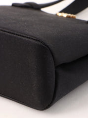 1998 Silk Satin Rhinestone CC Mark Mini Handbag in Black