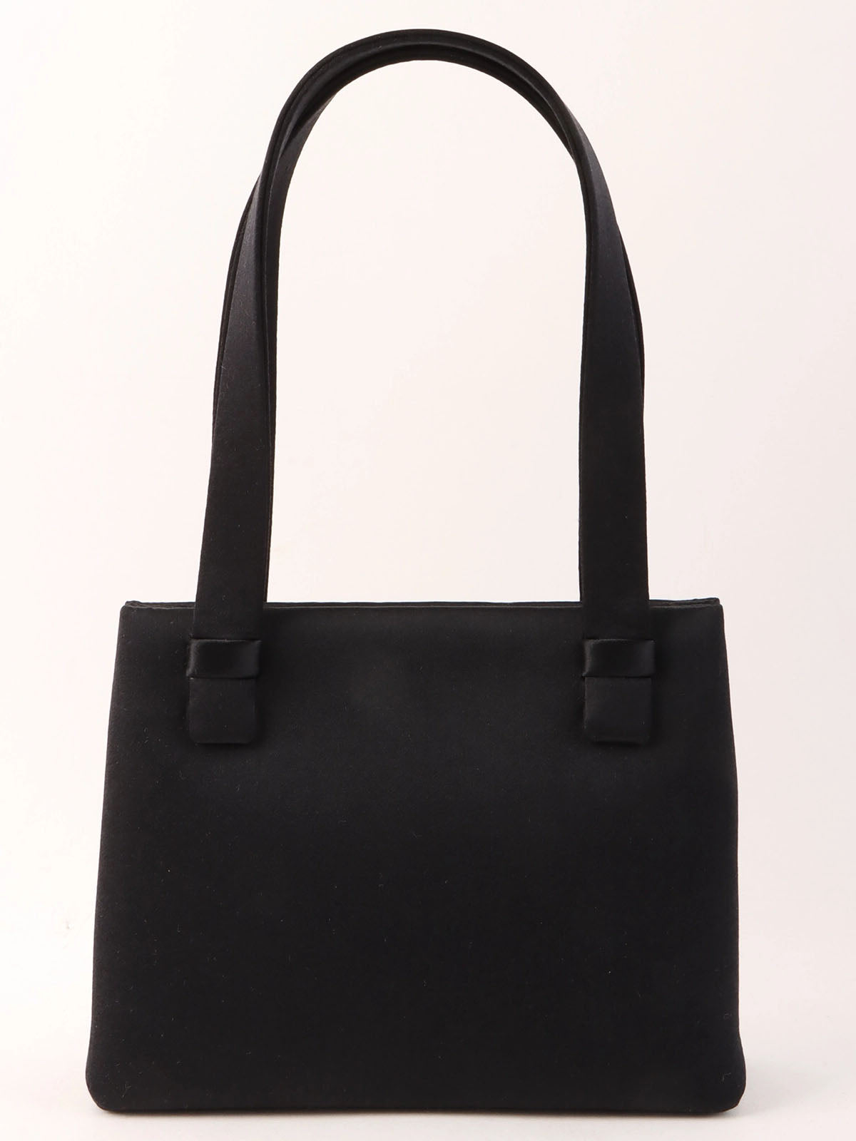 1998 Silk Satin Rhinestone CC Mark Mini Handbag in Black