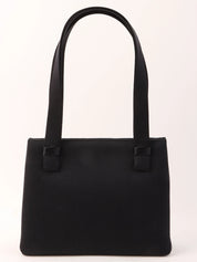 1998 Silk Satin Rhinestone CC Mark Mini Handbag in Black