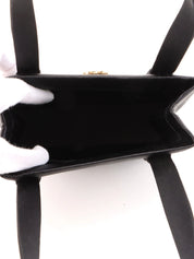 1998 Silk Satin Rhinestone CC Mark Mini Handbag in Black