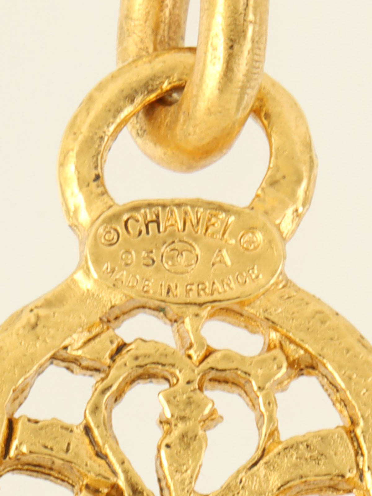 1995年製 CCマークデザインカットアウトキーリング ゴールド