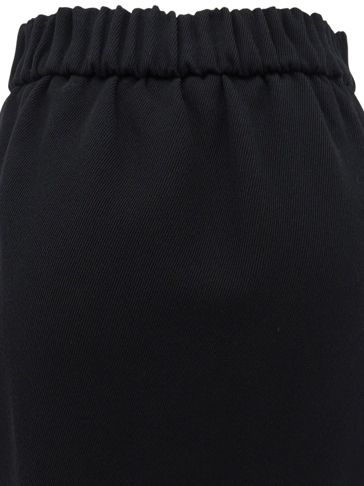 Wool Oval CC Mark Front Pleated Skirt in Black