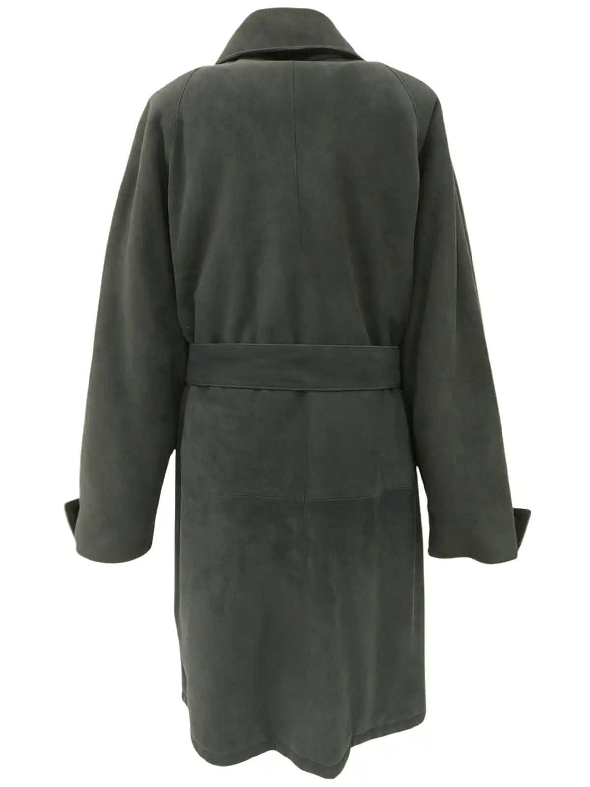 Grey suede long coat