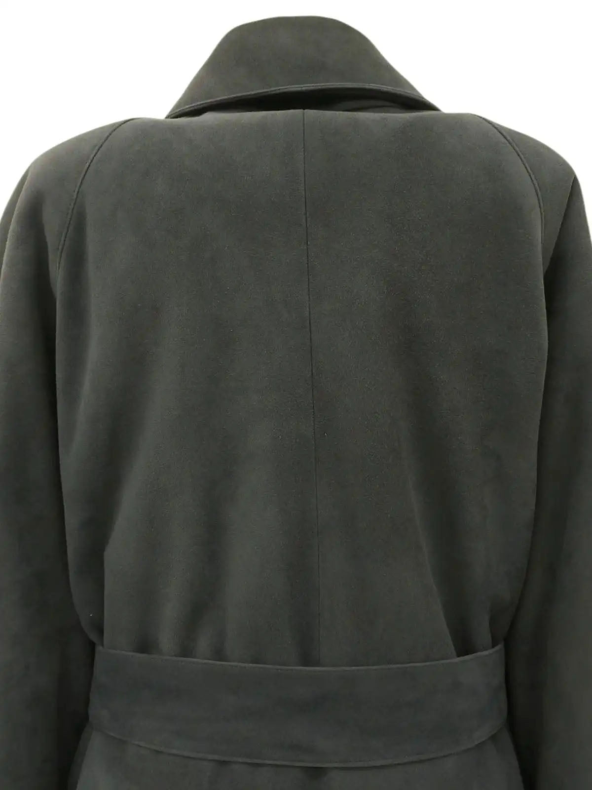 Grey suede long coat