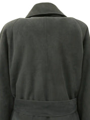 Grey suede long coat