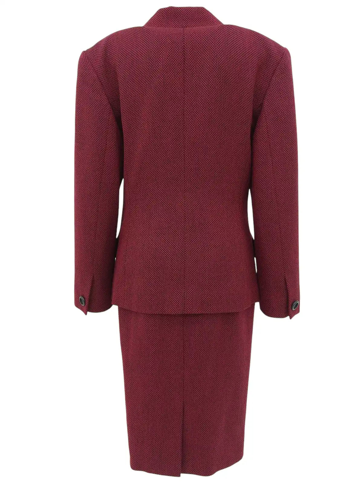 ハウンドトゥースパターンセットアップ ワインレッド