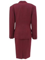 ハウンドトゥースパターンセットアップ ワインレッド