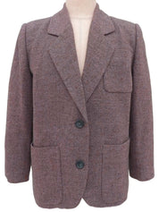 Wool tailored jacket in pink/gray