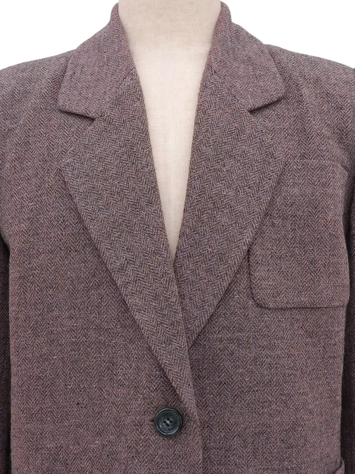 ウールテーラードジャケット ピンク/グレー