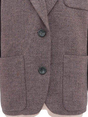 Wool tailored jacket in pink/gray
