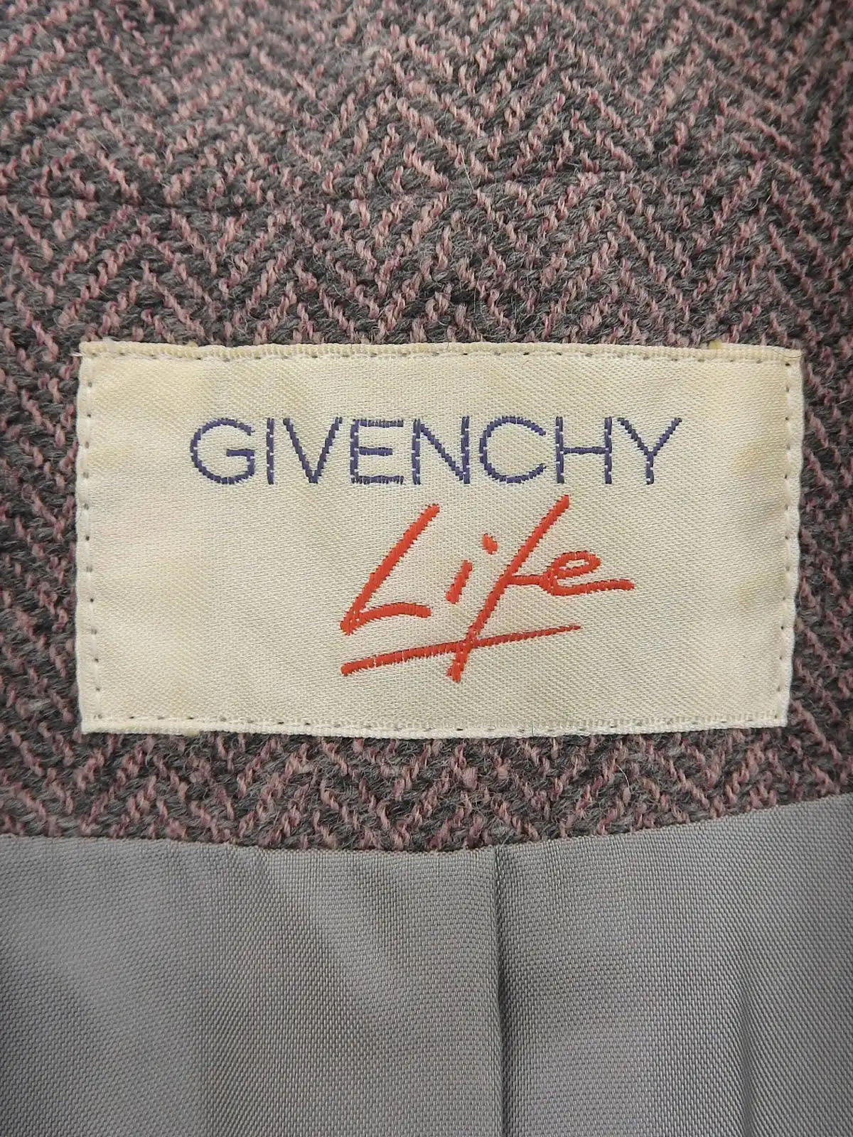 ウールテーラードジャケット ピンク/グレー