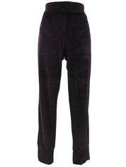 Side logo velour pants in dark purple