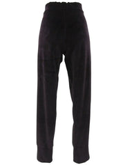 Side logo velour pants in dark purple