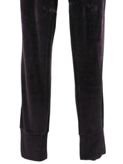 Side logo velour pants in dark purple